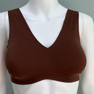 NWT TRUE & CO Bra Bralette New Lift V Neck Stretch Brown S